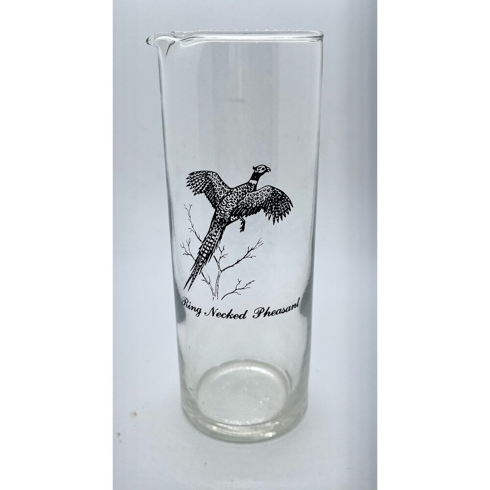 Cocktail Pitcher Federal Glass Sportsman Pattern 8" Tall Ring Necked Pheasant